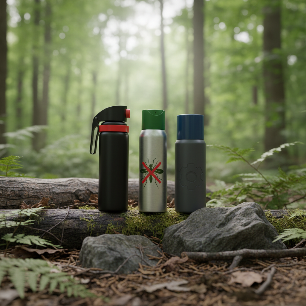 Aerosoles de defensa personal con spray de pimienta, repelentes de insectos y aerosoles multiusos para limpieza y mantenimiento de equipo, esenciales para supervivencia extrema, senderismo y aventura outdoor en la naturaleza