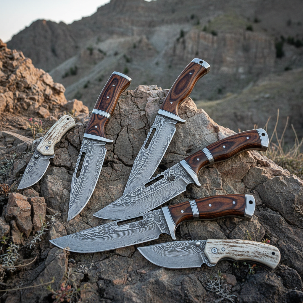 Cuchillos de Damasco para bushcraft y outdoor