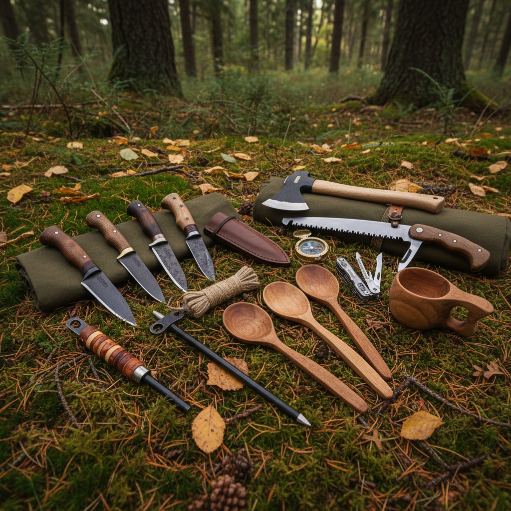 Equipo bushcraft para supervivencia y naturaleza