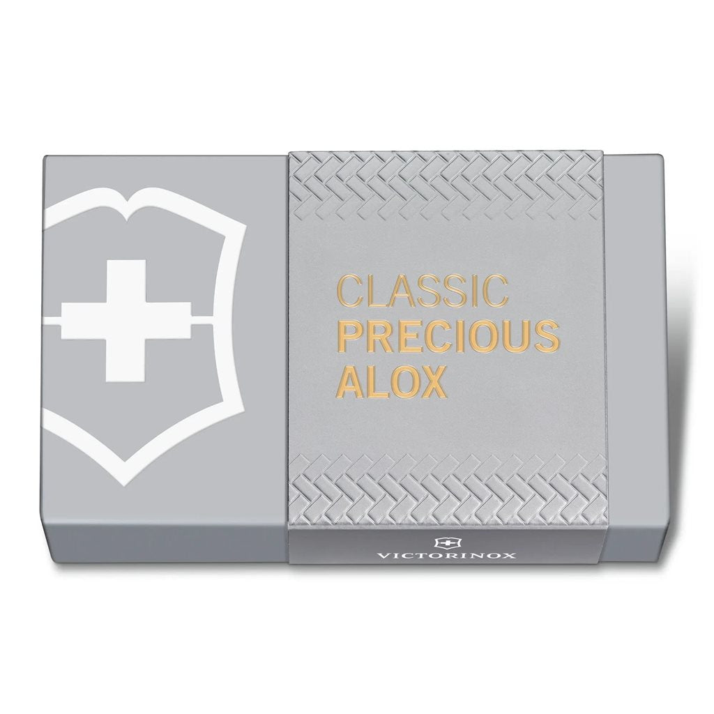 Navaja Victorinox Classic SD Alox 58 mm plateada, 5 funciones, acabado eloxado