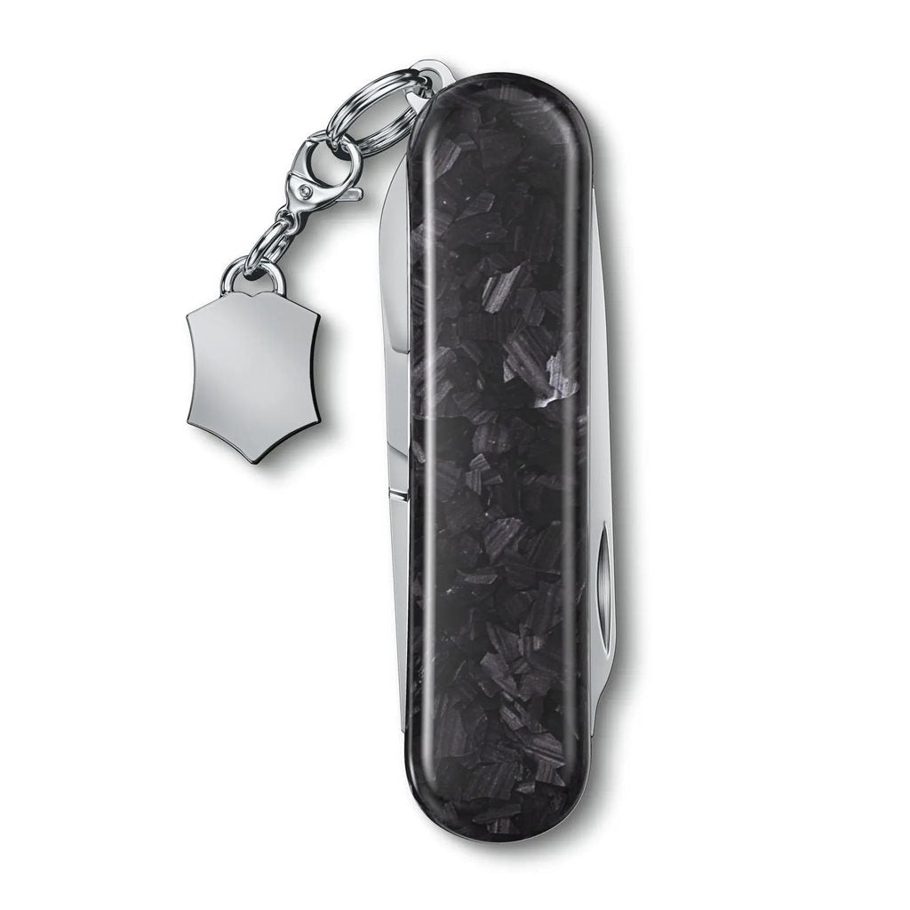 Navaja de bolsillo Classic SD Brilliant Carbon con colgante y 5 funciones