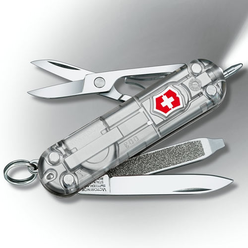 Navaja de bolsillo Victorinox Signature Lite 58 mm roja con LED