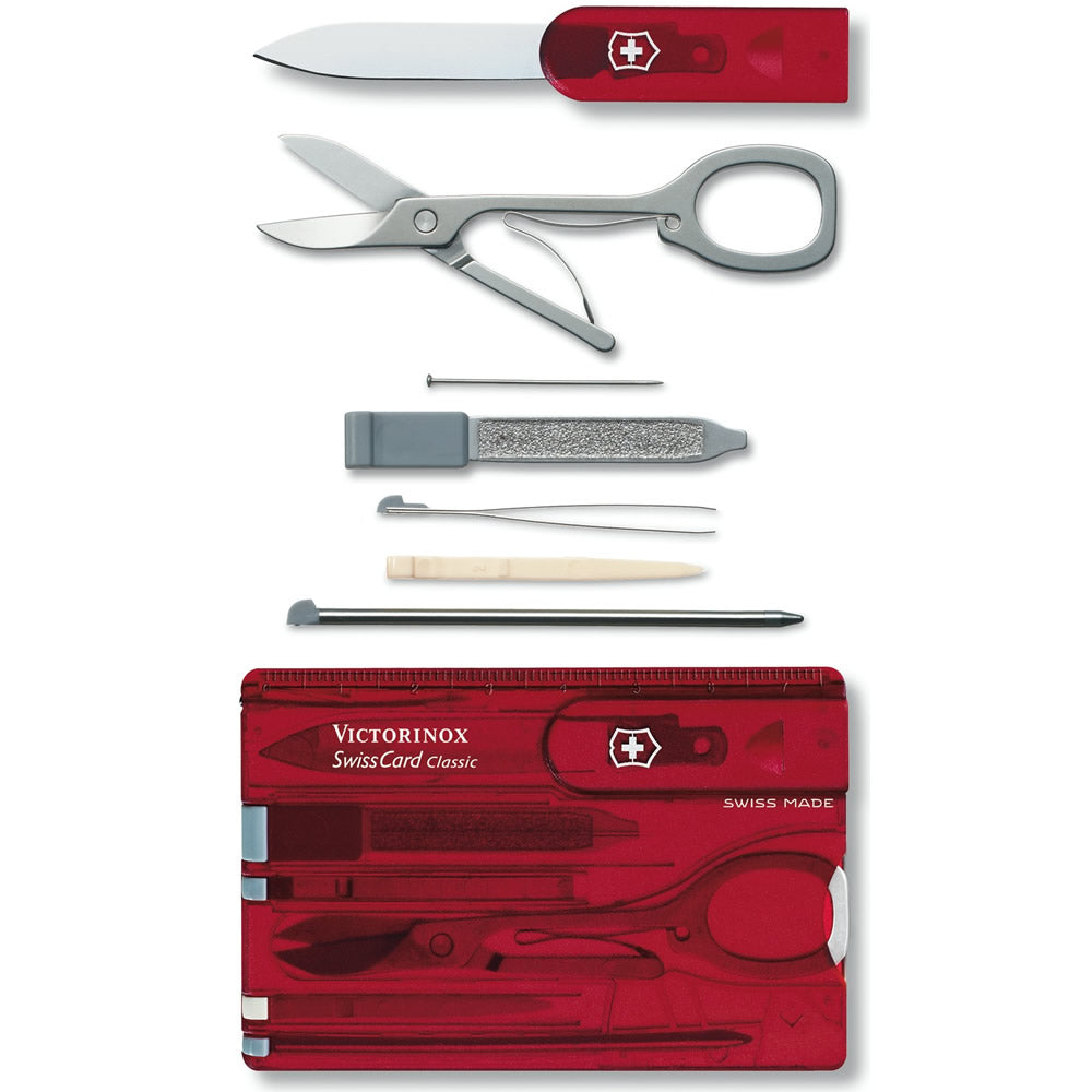 SwissCard CLASSIC transparente - herramienta multifunción, 10 funciones