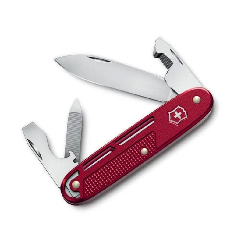 Navaja plegable SYNERGY ALOX 93 mm en rojo, 9 funciones