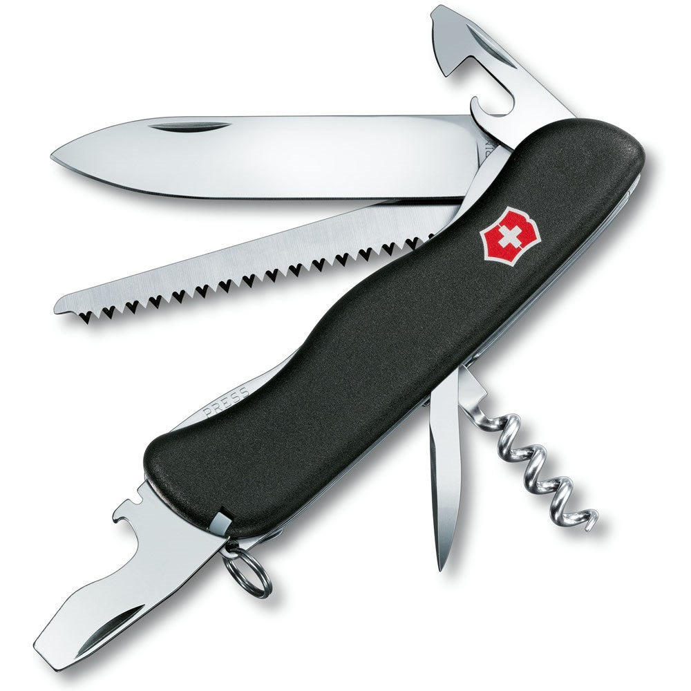 Navaja de bolsillo FORESTER 111mm negra, 12 funciones