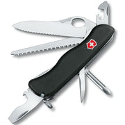 Navaja de bolsillo Trailmaster One Hand 111 mm negra, 13 funciones, seguro de empuje contra la hoja