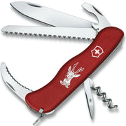 Navaja de bolsillo Hunter 111 mm roja con cierre lateral y 12 funciones