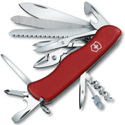 Navaja de bolsillo WORKCHAMP 111 mm roja, 21 funciones, seguro deslizante lateral