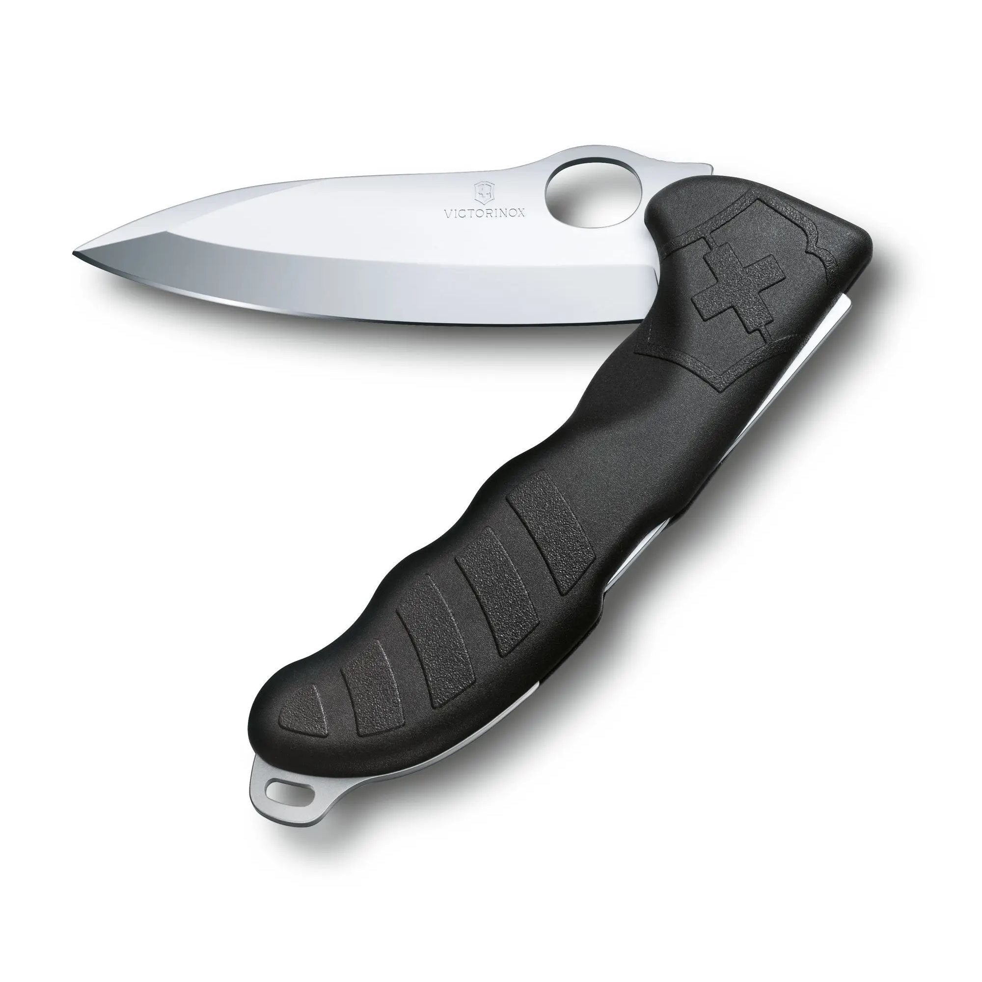 Navaja de bolsillo Victorinox HUNTER PRO M negra con funda de nylon verde, longitud 225 mm