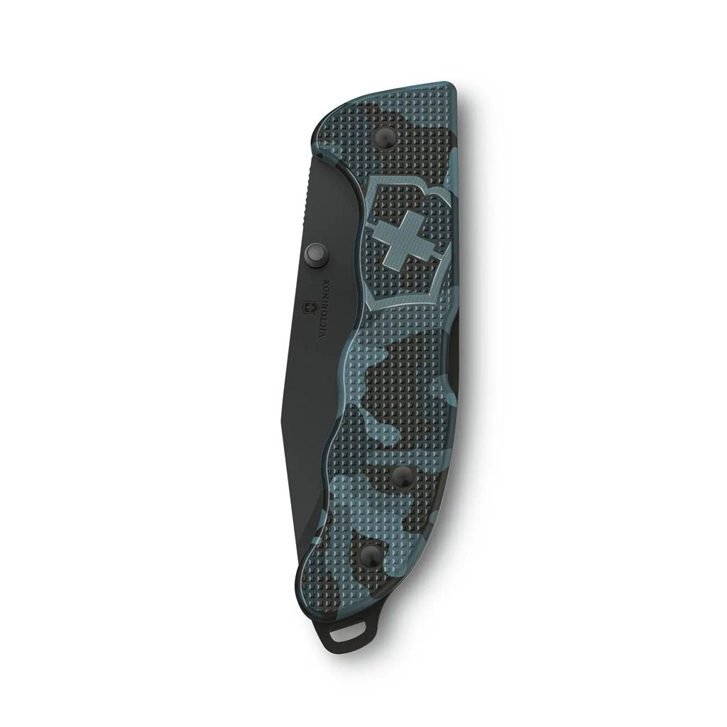 Navaja de bolsillo EVOKE Alox en azul y rojo, colección premium para outdoor