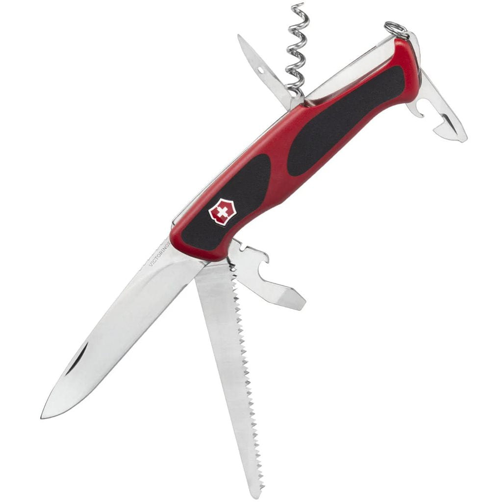 Navaja RangerGrip 55 130 mm roja, 12 funciones, cierre de hoja