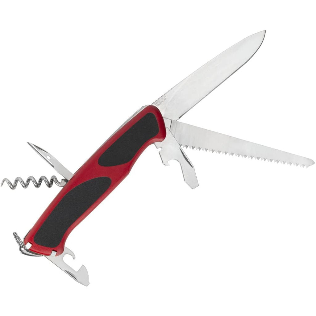 Navaja RangerGrip 55 130 mm roja, 12 funciones, cierre de hoja