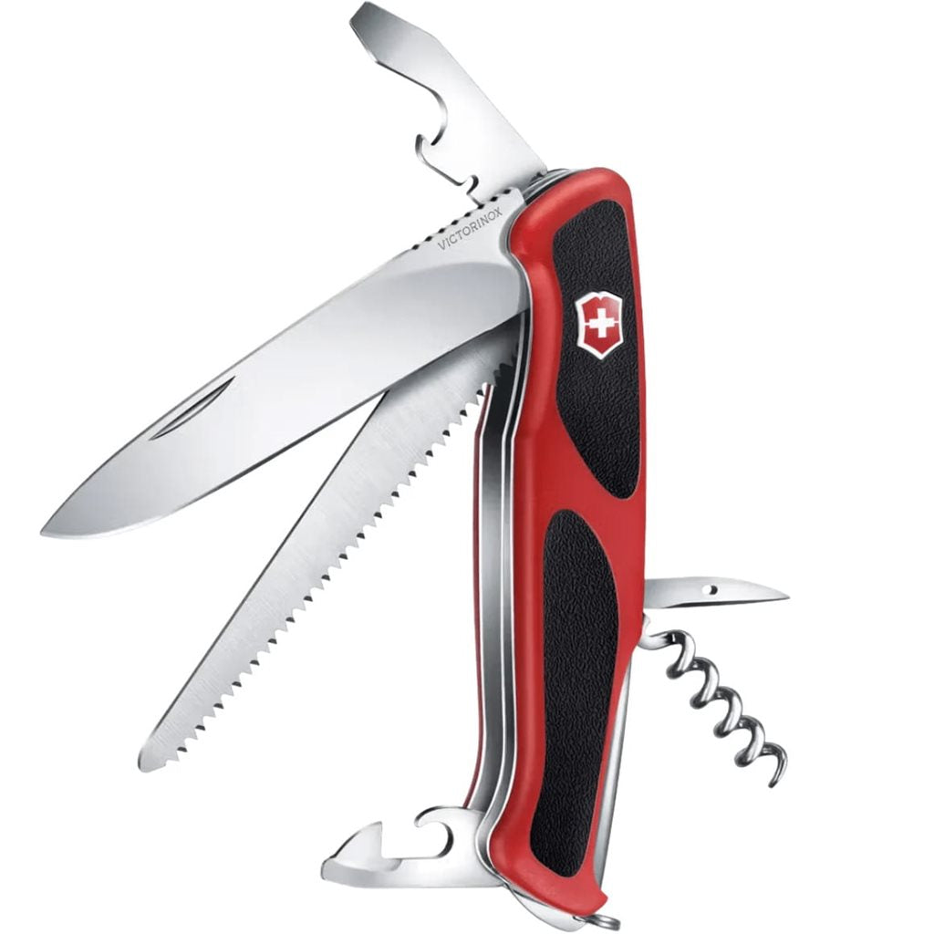 Navaja de bolsillo RangerGrip 55 roja 130 mm, 12 funciones, con bloqueo de hoja grande