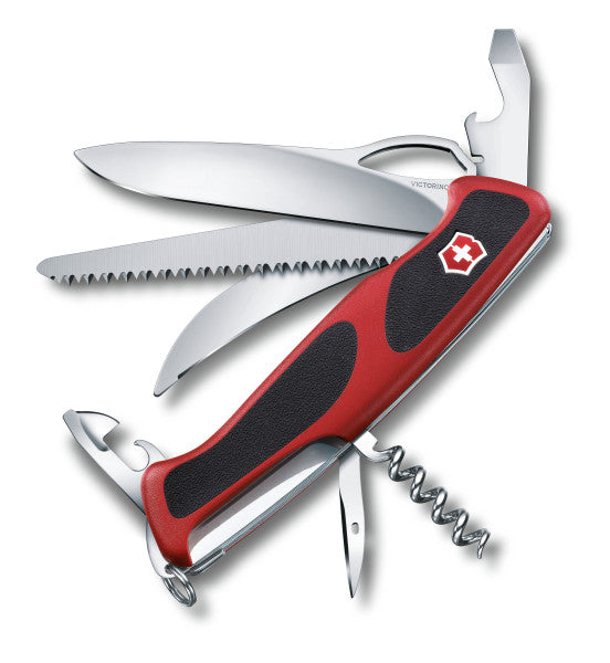 Imagen de la navaja de bolsillo RangerGrip 57 HUNTER roja 130 mm, 13 funciones