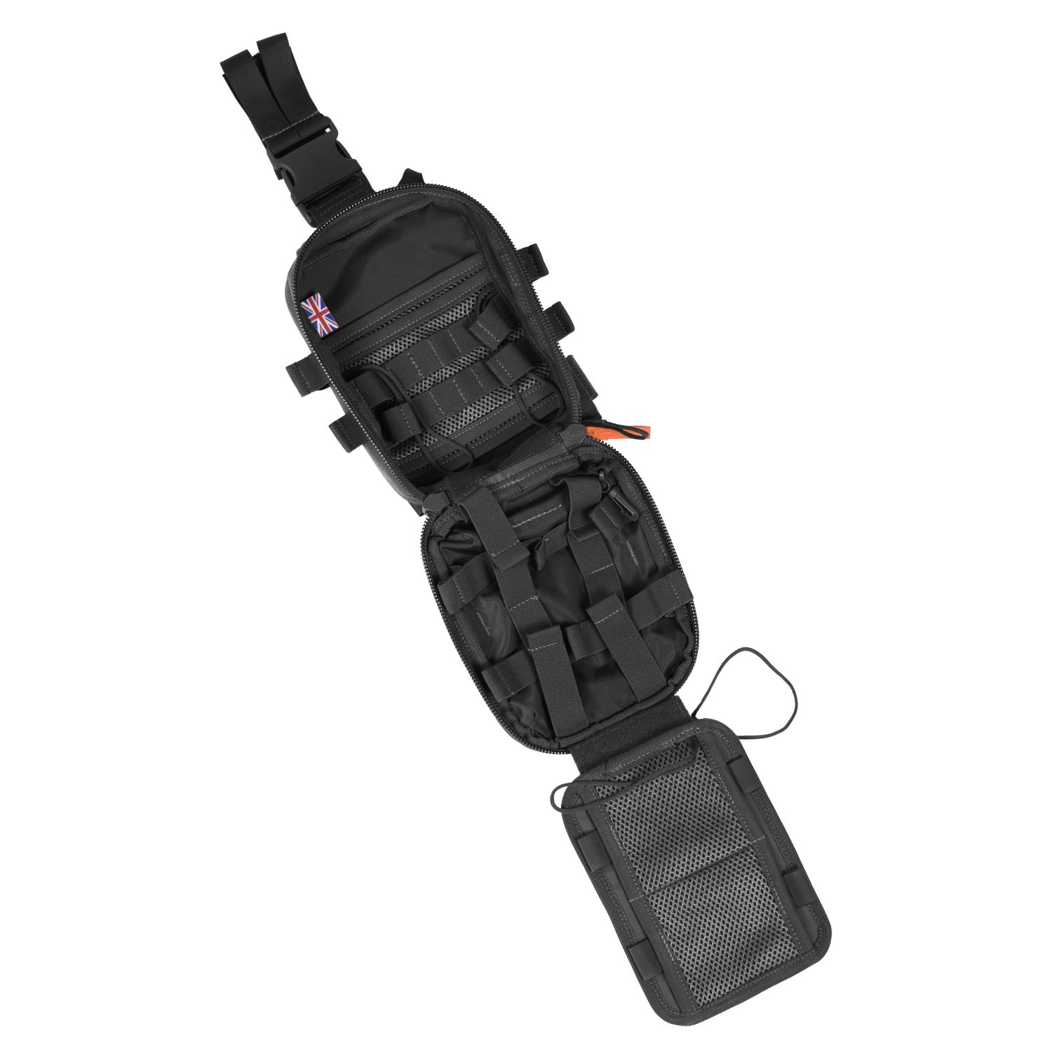 Bolsa BMPS - botiquín negro en tejido 1000D Armadura, compatible con sistema MOLLE