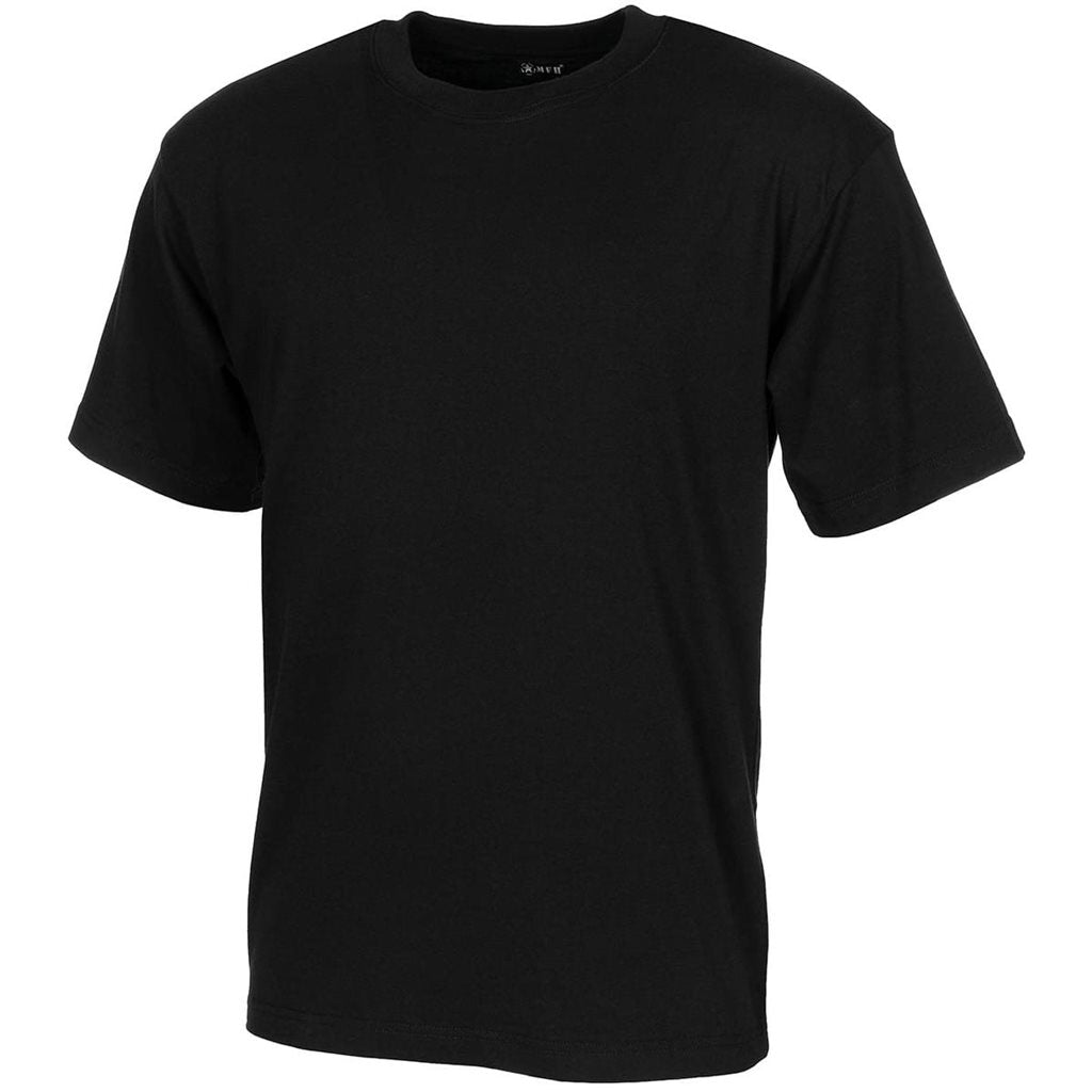 Camiseta negra de algodón, manga corta estilo US, corte clásico