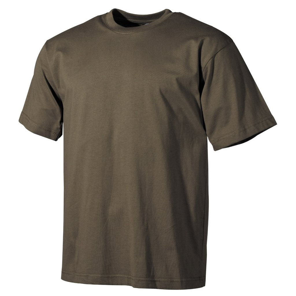 Camiseta de algodón verde US de manga corta vista frontal