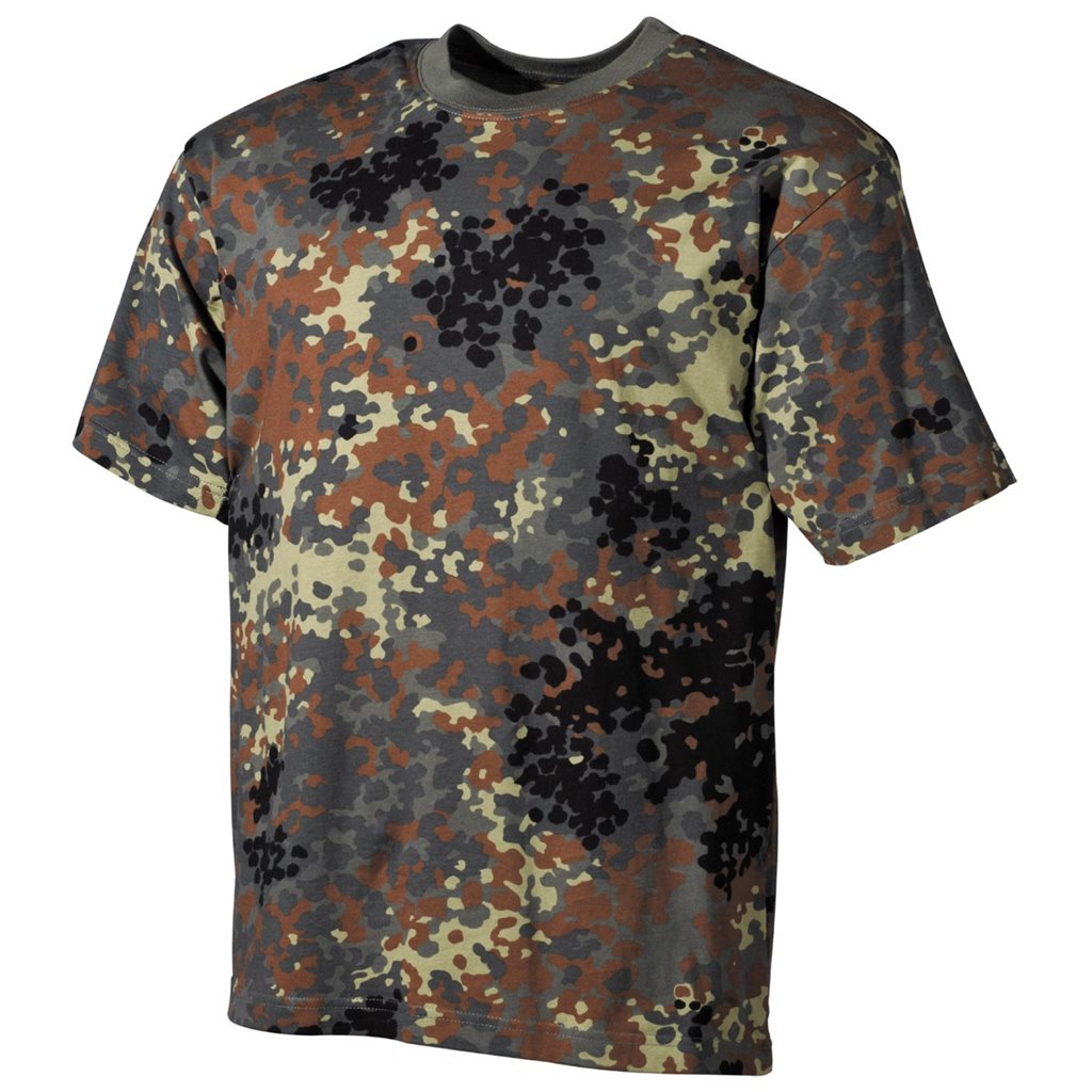 Camiseta BW Flecktarn 100% algodón, manga corta, 170 g/m², estampado camuflaje