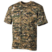 Camiseta US Digital Woodland en 100% algodon, 170 g/m², diseño camuflado