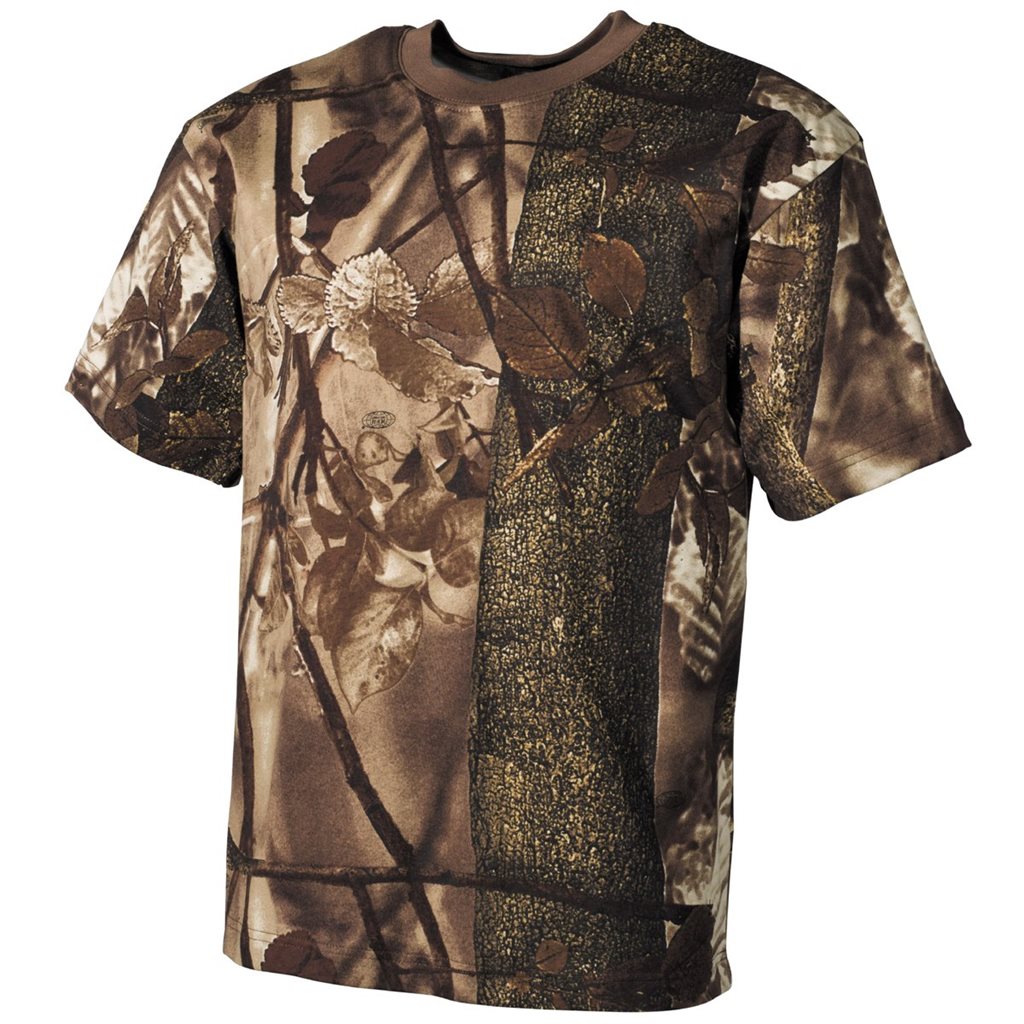 Camiseta WILDTREE CAMO, 100% algodón, camuflaje, manga corta
