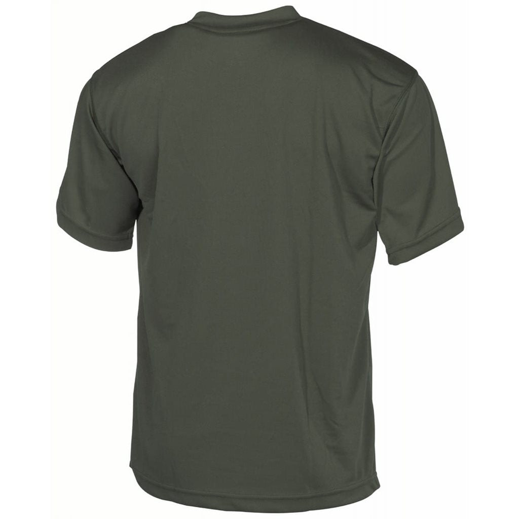 Camiseta táctica verde de manga corta, transpirable y de secado rápido, 100% poliéster 160 g/m²