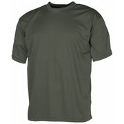 Camiseta táctica verde de manga corta, transpirable y de secado rápido, 100% poliéster 160 g/m²
