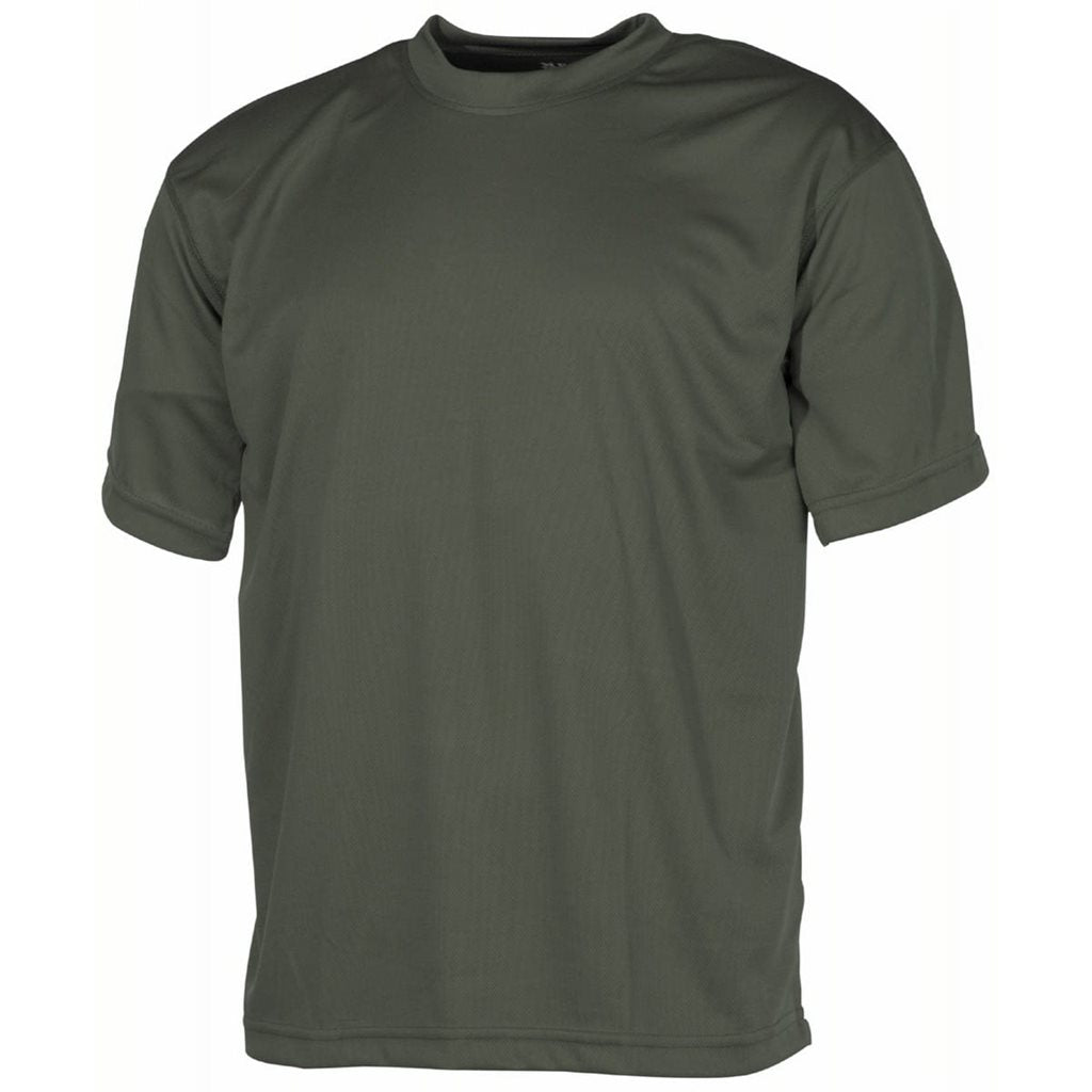 Camiseta táctica verde transpirable de secado rápido, 100% poliéster (160 g/m2)