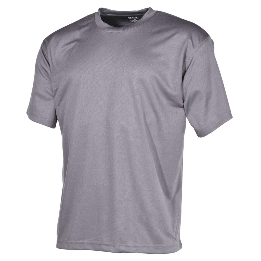 Camiseta táctica gris Urban Grey de secado rápido y transpirable, manga corta, 100% poliéster 160 g/m²