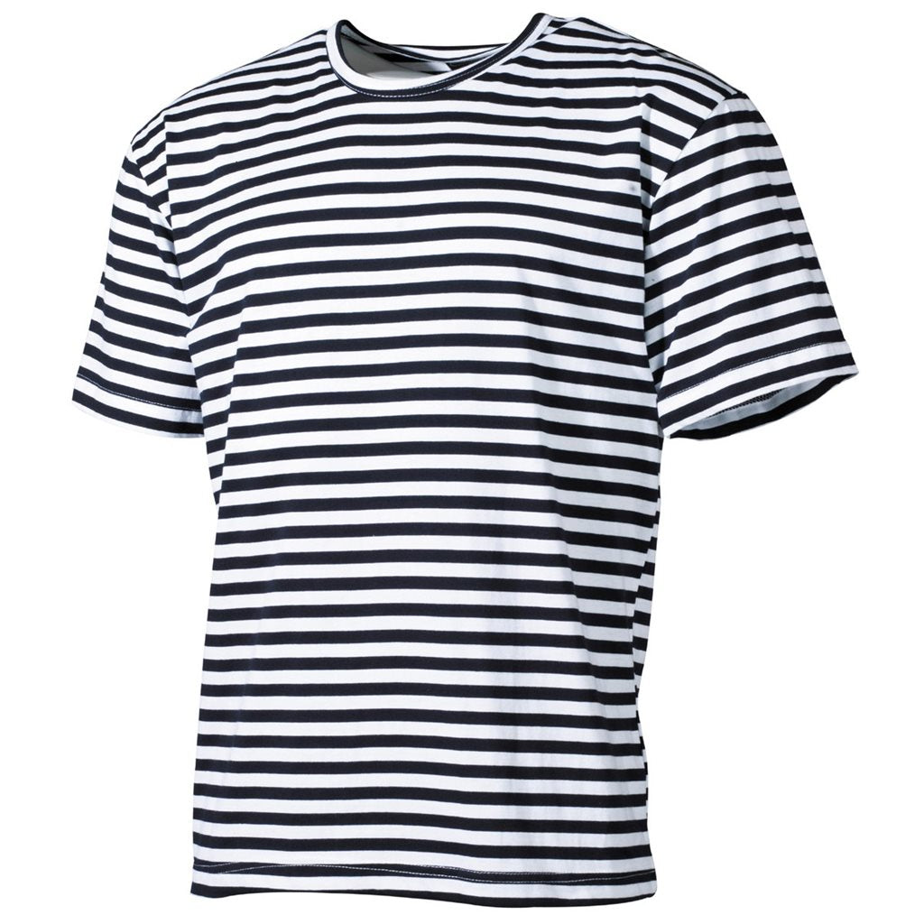 Camiseta marinera RUSS. MARINE azul marino de manga corta, 100% algodón