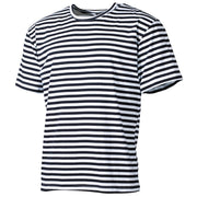 Camiseta marinera RUSS. MARINE azul marino de manga corta, 100% algodón