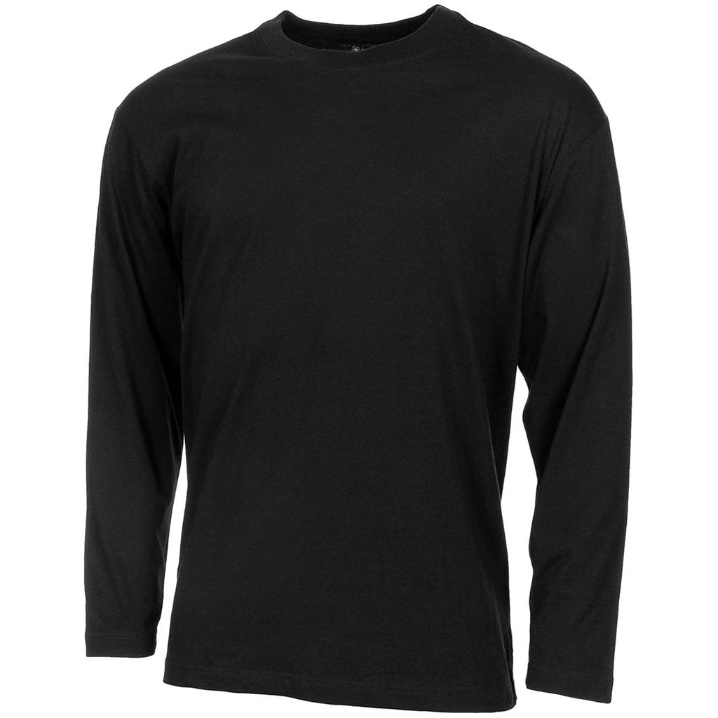 Camiseta negra de manga larga 100% algodon