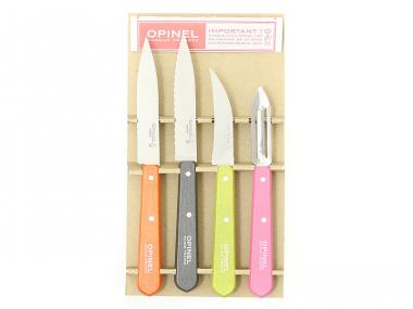 Set de cuchillos OPINEL Fifties - 4 piezas con mangos lacados