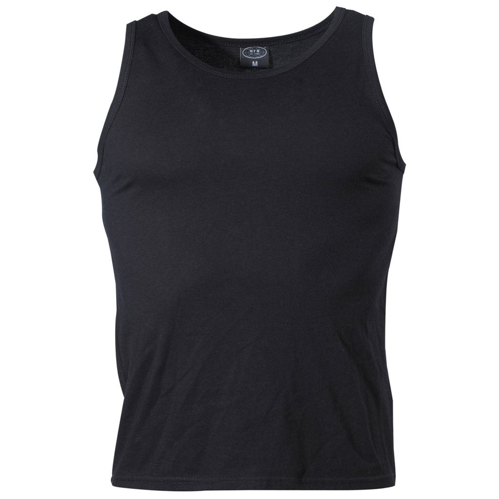 Camiseta sin mangas negra de algodón 100% 160 g/m²