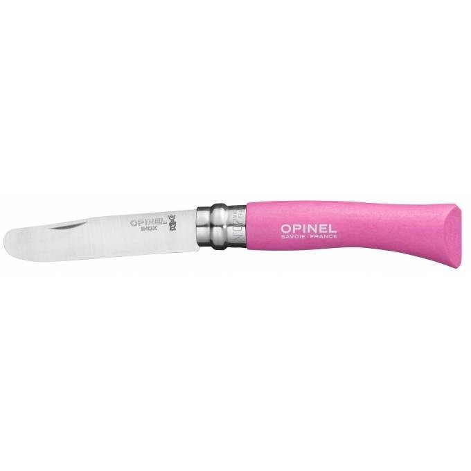 Navaja OPINEL infantil VRI INOX No.07 rosa con mango de madera Habr