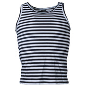 Camiseta de tirantes marinera RUSS. MARINE azul y blanca a rayas, 100% algodón, 160 g/m2
