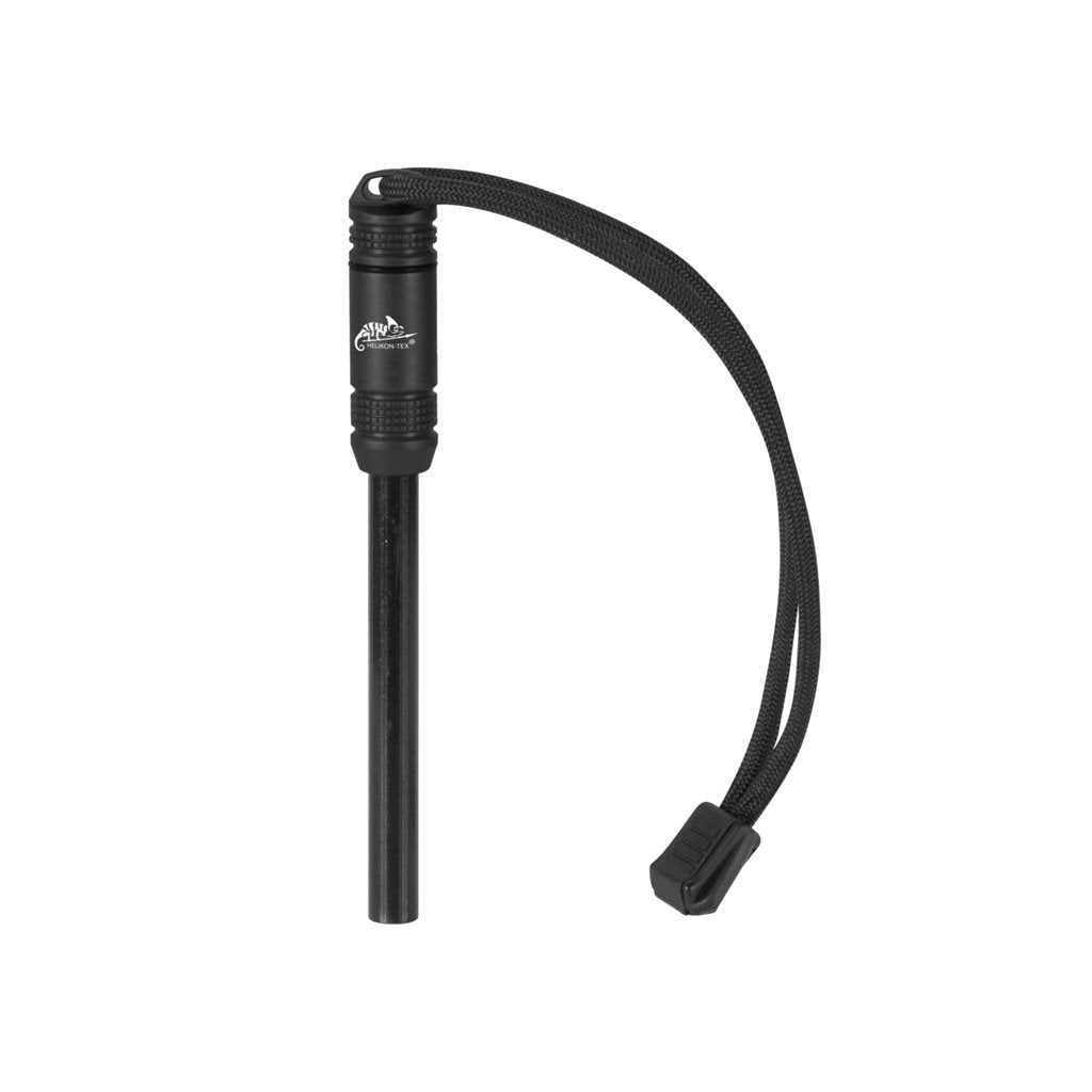 Pedernal EXOTAC fireROD negro, ferrocerio reemplazable con cavidad para yesca