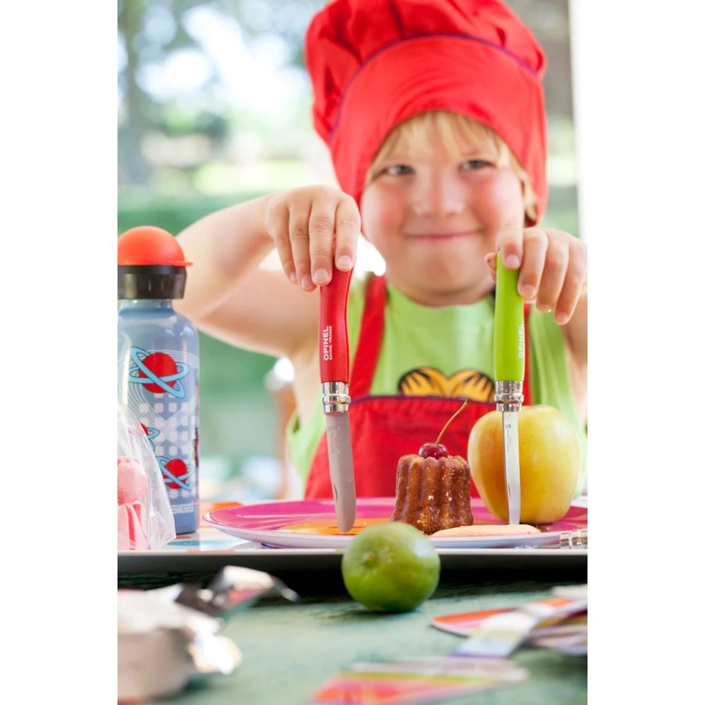 Cuchillo infantil Opinel VRI No.07 INOX, mango HABR naranja con hoja redondeada segura