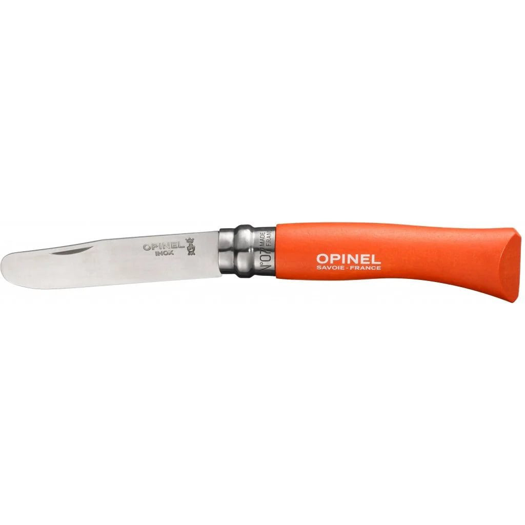 Cuchillo infantil Opinel VRI No.07 INOX, mango HABR naranja con hoja redondeada segura