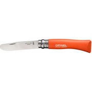 Cuchillo infantil Opinel VRI No.07 INOX, mango HABR naranja con hoja redondeada segura