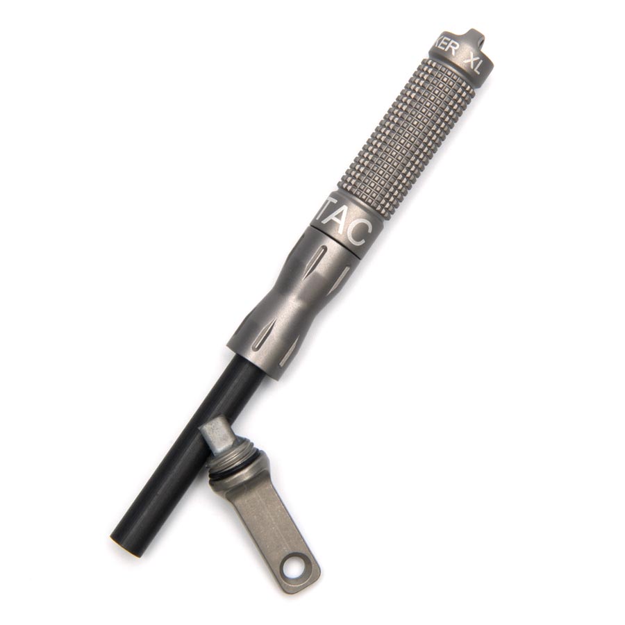 Pedernal EXOTAC nanoSTRIKER XL™ gris con varilla de ferrocerio y estriguillo de tungsteno