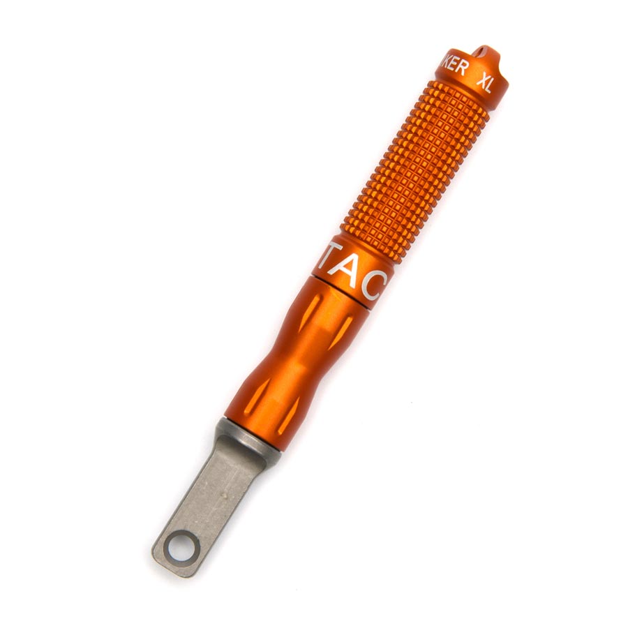Pedernal EXOTAC nanoSTRIKER XL naranja, aluminio anodizado y raspador de wolframio