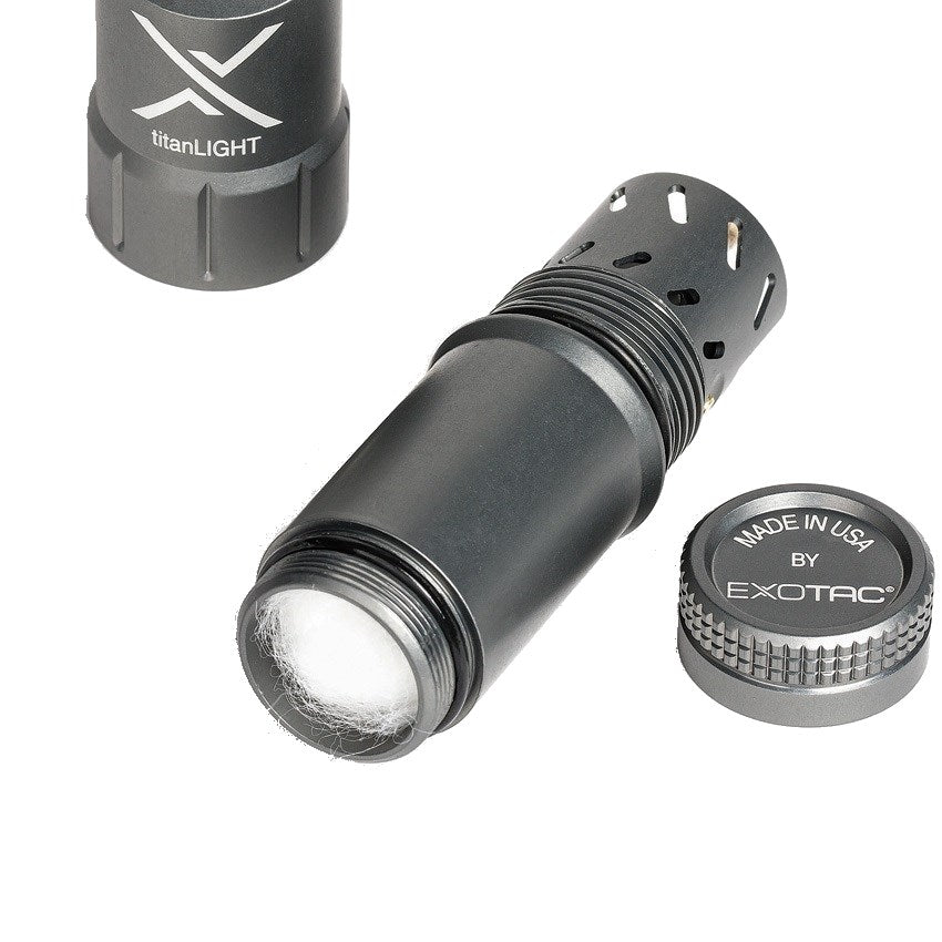 Encendedor titanLIGHT™ negro resistente al agua, cuerpo de aluminio, 86×25 mm