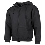 Sudadera Pro Company negra con capucha y cremallera, estilo army