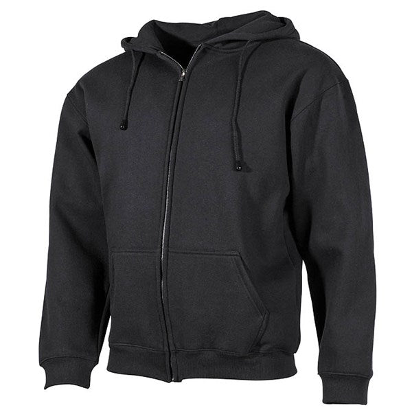 Sudadera Pro Company negra con capucha y cremallera, estilo army
