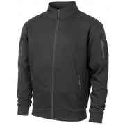 Sudadera táctica negra con cremallera y cuatro bolsillos