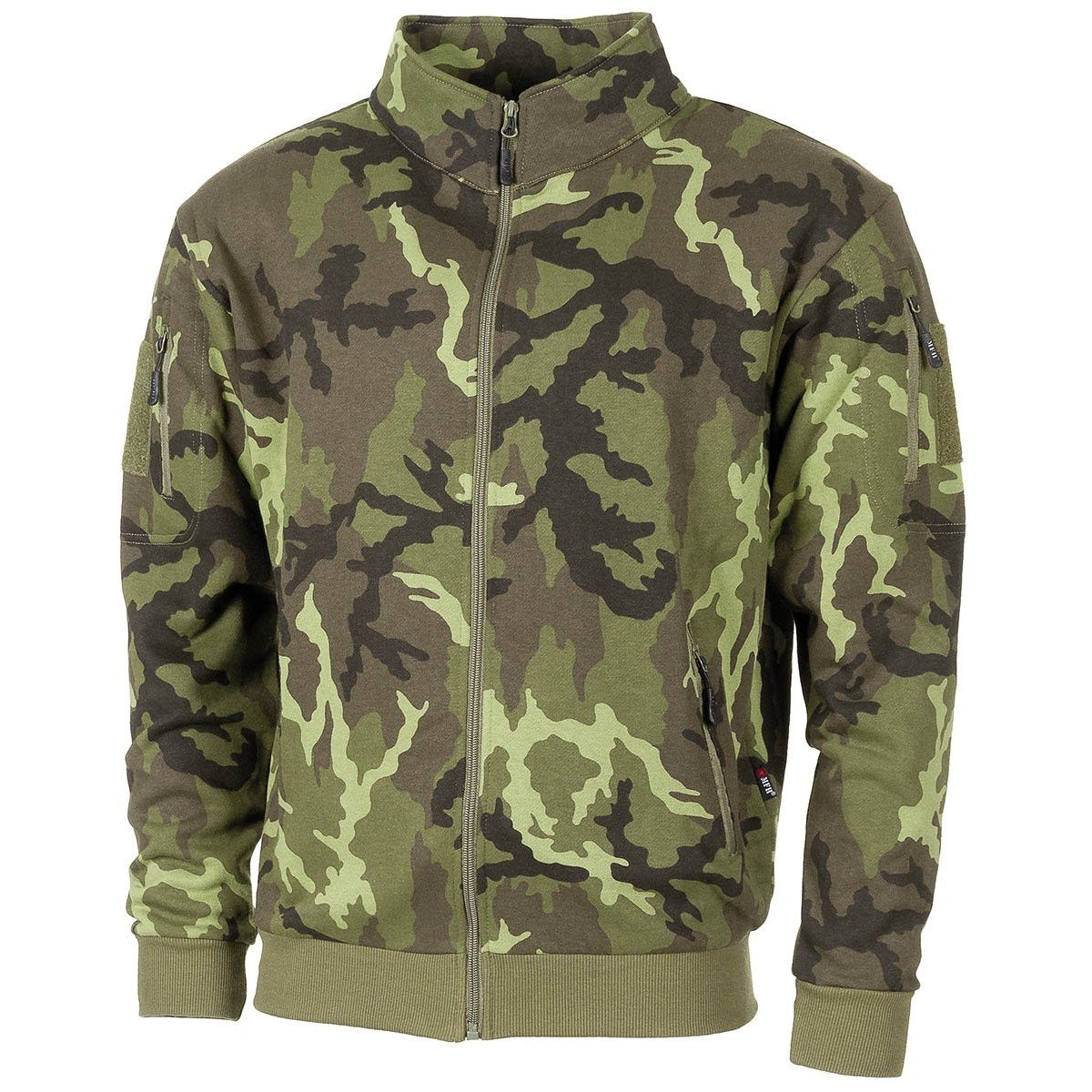 Sudadera táctica con cremallera camuflaje vz.95 Les, algodón/poliéster, 4 bolsillos, paneles VELCRO
