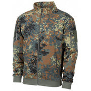 Sudadera táctica Flecktarn con cremallera, cuatro bolsillos y paneles VELCRO
