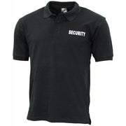 Polo negro con estampado SECURITY en la espalda, 60% algodon 40% poliester