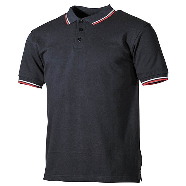 Polo negro de rayas, 60% algodón 40% poliéster