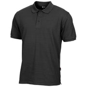 Polo negro con tapeta de botones para hombre, vista frontal